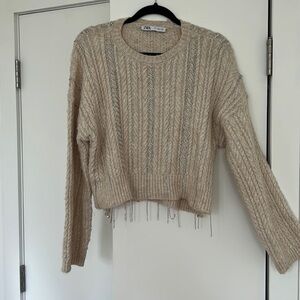 ZARA RHINESTONE SWEATER